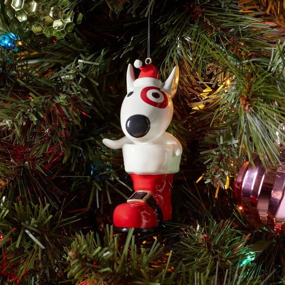 Target Bullseye Dog Santa Boot Christmas Ornament 2024 - Picture 1 of 3